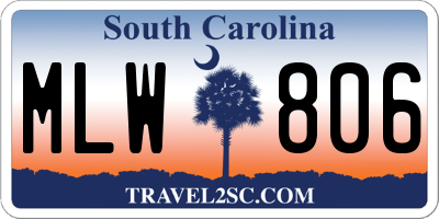 SC license plate MLW806