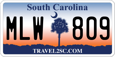 SC license plate MLW809