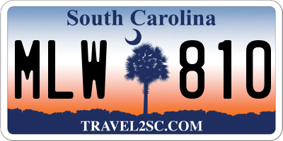SC license plate MLW810