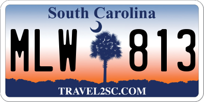SC license plate MLW813