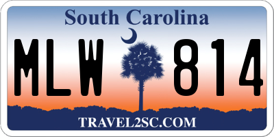 SC license plate MLW814