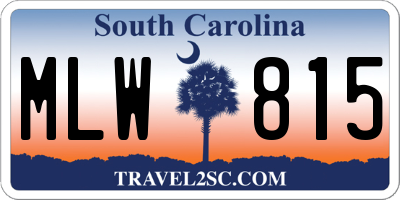 SC license plate MLW815