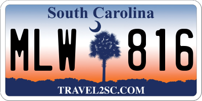 SC license plate MLW816