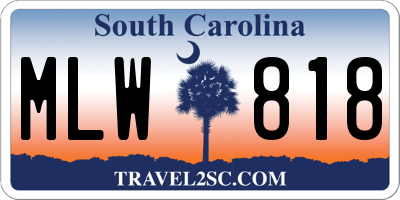 SC license plate MLW818