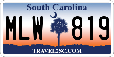 SC license plate MLW819