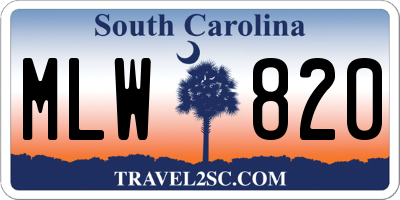 SC license plate MLW820