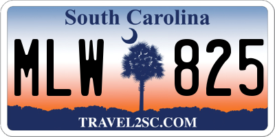 SC license plate MLW825