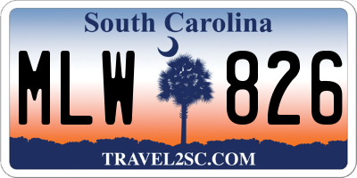 SC license plate MLW826