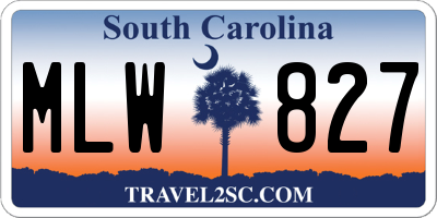 SC license plate MLW827