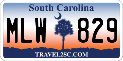 SC license plate MLW829