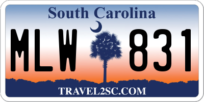 SC license plate MLW831
