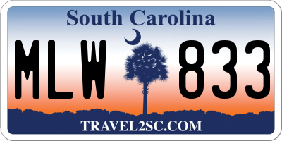 SC license plate MLW833