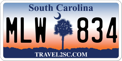 SC license plate MLW834
