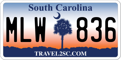 SC license plate MLW836
