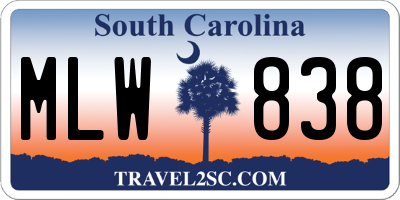 SC license plate MLW838
