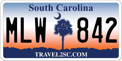 SC license plate MLW842