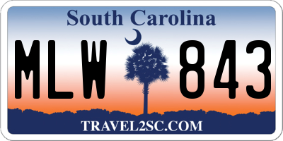 SC license plate MLW843