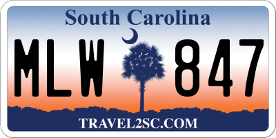 SC license plate MLW847