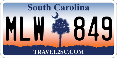 SC license plate MLW849