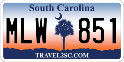 SC license plate MLW851