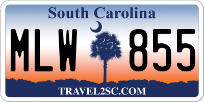SC license plate MLW855