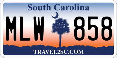 SC license plate MLW858