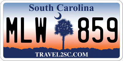 SC license plate MLW859