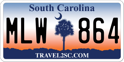 SC license plate MLW864