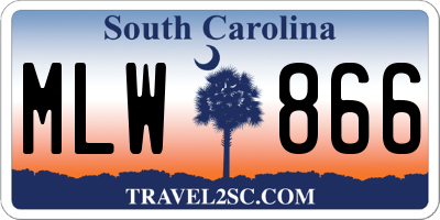SC license plate MLW866