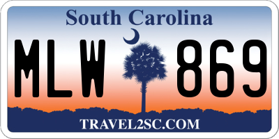 SC license plate MLW869