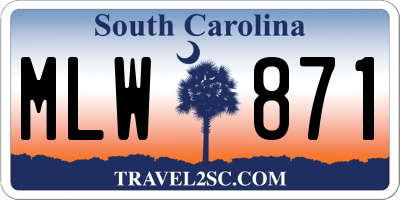 SC license plate MLW871