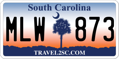 SC license plate MLW873