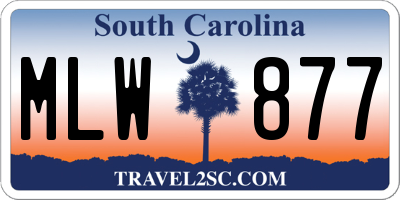 SC license plate MLW877