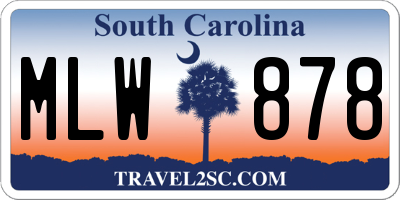 SC license plate MLW878