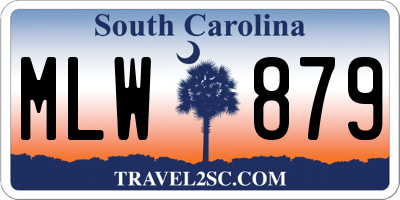 SC license plate MLW879