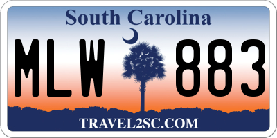 SC license plate MLW883