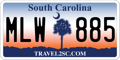 SC license plate MLW885