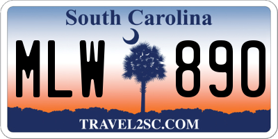 SC license plate MLW890