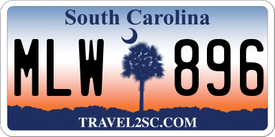 SC license plate MLW896