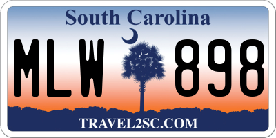SC license plate MLW898