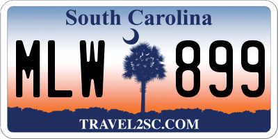 SC license plate MLW899