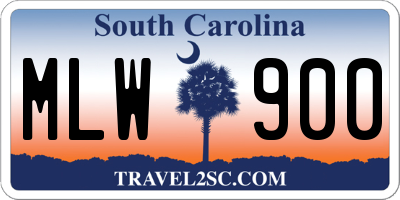 SC license plate MLW900