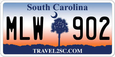 SC license plate MLW902