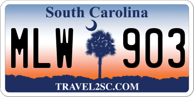 SC license plate MLW903