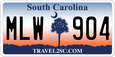 SC license plate MLW904
