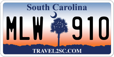 SC license plate MLW910