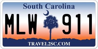 SC license plate MLW911