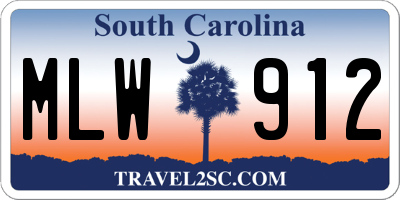 SC license plate MLW912