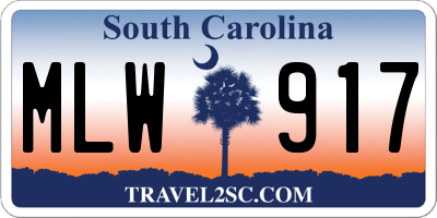 SC license plate MLW917