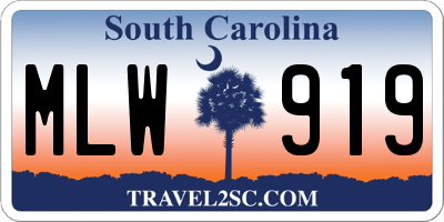 SC license plate MLW919
